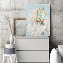 Charger l'image dans la galerie, Cheval blanc - diamant rond complet - 30x40cm
