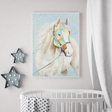 Charger l'image dans la galerie, Cheval blanc - diamant rond complet - 30x40cm
