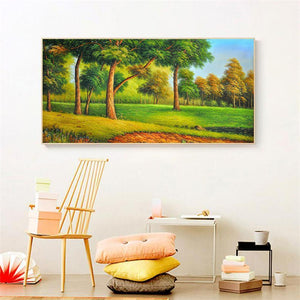 Forêt de montagne - diamant rond complet - 100x50cm