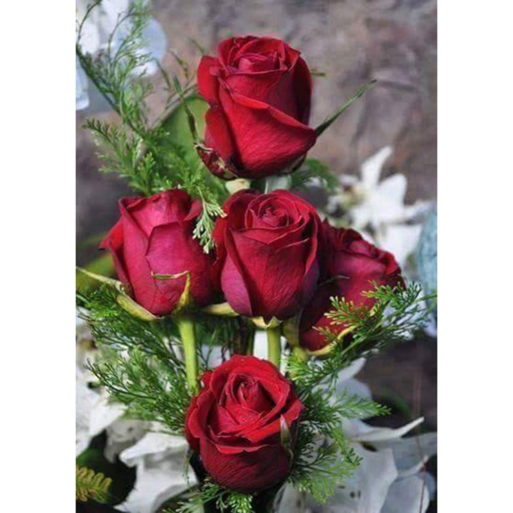 Ensemble de fleurs - diamant rond complet - 30x40cm