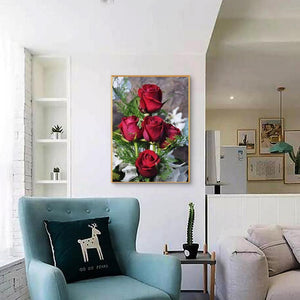 Ensemble de fleurs - diamant rond complet - 30x40cm