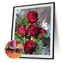 Charger l&#39;image dans la galerie, Ensemble de fleurs - diamant rond complet - 30x40cm
