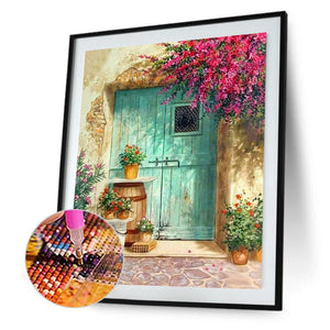 Porte ensoleillée - diamant rond complet - 30x40cm