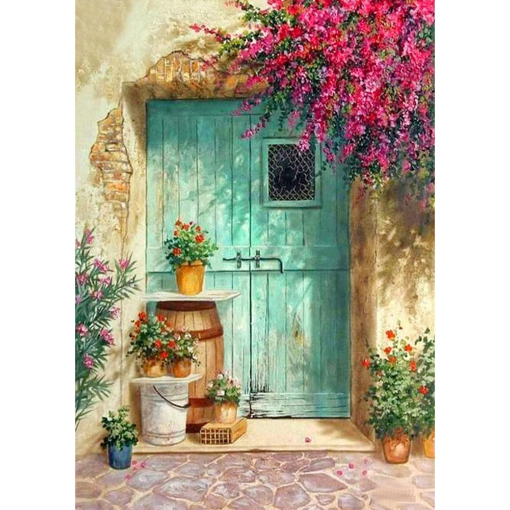 Porte ensoleillée - diamant rond complet - 30x40cm