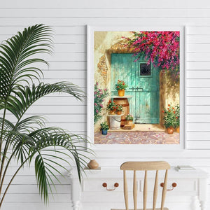Porte ensoleillée - diamant rond complet - 30x40cm
