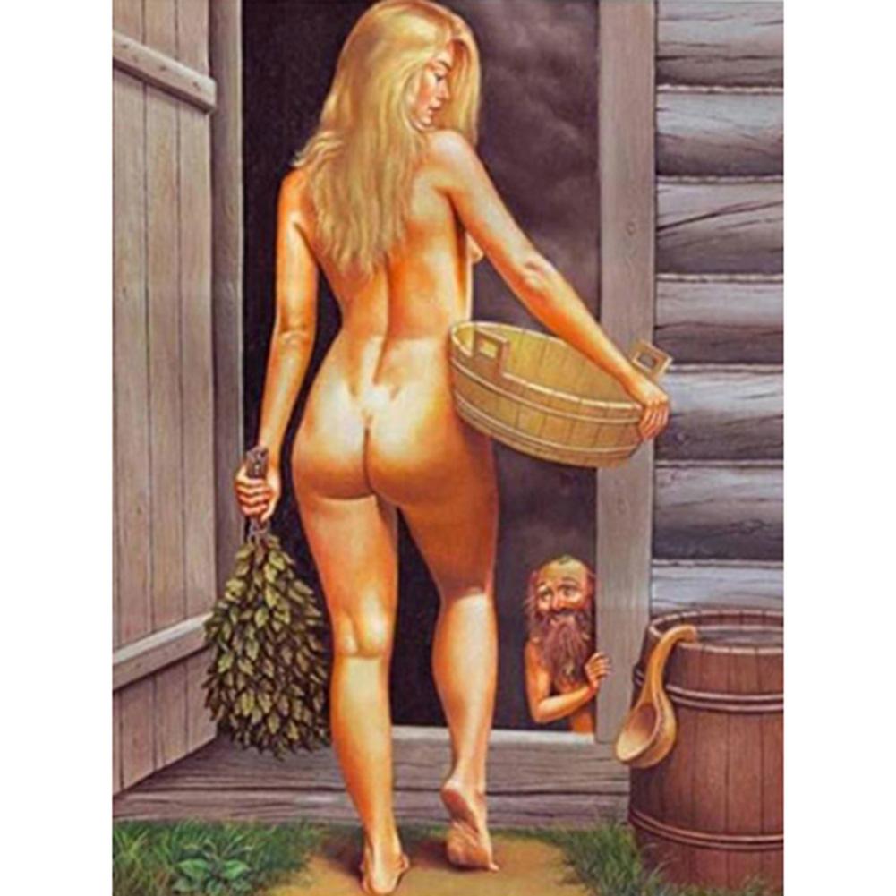 Vue arrière - diamant rond complet - 30x40cm