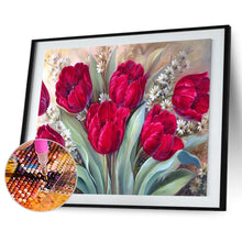 Charger l&#39;image dans la galerie, Fleurs - diamant rond complet - 40x30cm
