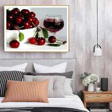Charger l&#39;image dans la galerie, Cerise - diamant rond complet - 40x30cm
