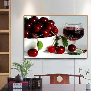 Cerise - diamant rond complet - 40x30cm