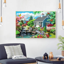 Charger l&#39;image dans la galerie, Cour tranquille - diamant rond complet - 40x30cm
