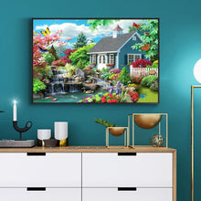 Charger l&#39;image dans la galerie, Cour tranquille - diamant rond complet - 40x30cm
