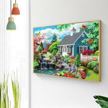 Charger l&#39;image dans la galerie, Cour tranquille - diamant rond complet - 40x30cm

