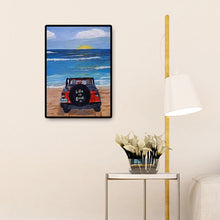 Charger l&#39;image dans la galerie, Voiture sur ensemble de bord de mer - diamant rond complet - 30x40cm
