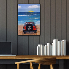 Charger l&#39;image dans la galerie, Voiture sur ensemble de bord de mer - diamant rond complet - 30x40cm
