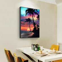 Charger l&#39;image dans la galerie, Coucher de soleil par mer ensemble - diamant rond complet - 30x40cm
