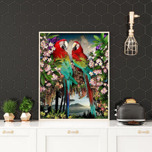 Charger l&#39;image dans la galerie, Branche perroquets - diamant rond complet - 30x40cm
