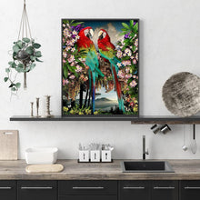 Charger l&#39;image dans la galerie, Branche perroquets - diamant rond complet - 30x40cm
