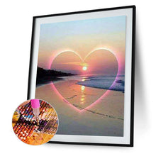 Charger l&#39;image dans la galerie, Coucher de soleil d’amour - diamant rond complet - 30x40cm
