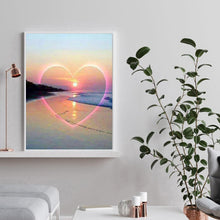 Charger l&#39;image dans la galerie, Coucher de soleil d’amour - diamant rond complet - 30x40cm
