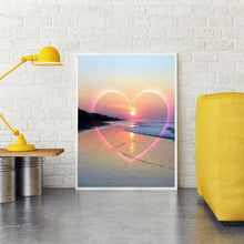 Charger l&#39;image dans la galerie, Coucher de soleil d’amour - diamant rond complet - 30x40cm
