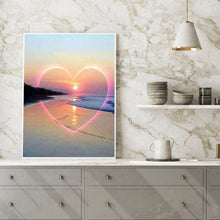 Charger l&#39;image dans la galerie, Coucher de soleil d’amour - diamant rond complet - 30x40cm
