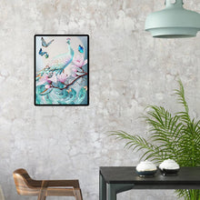 Charger l&#39;image dans la galerie, Paon - diamant rond complet - 30x40cm
