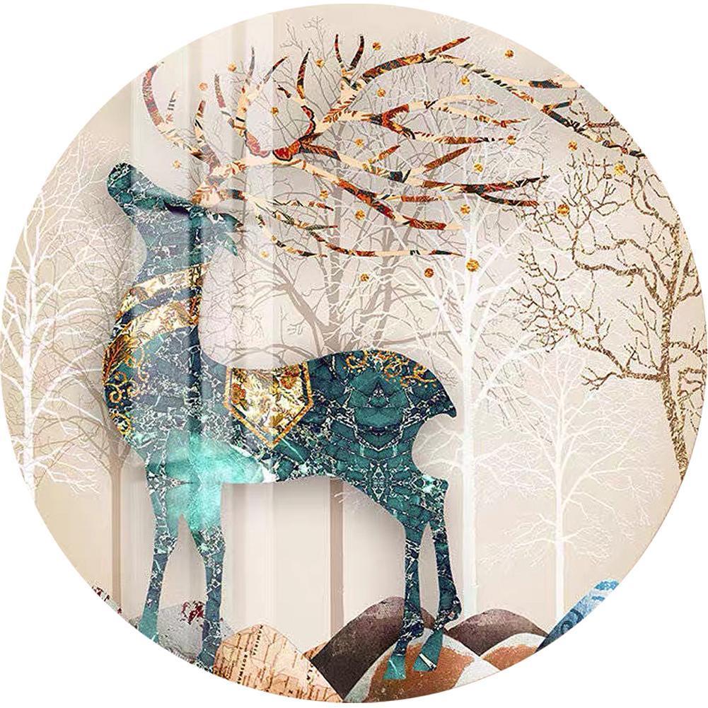 Cerf - diamant rond complet - 40x40cm