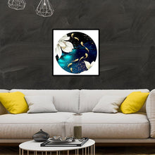 Charger l&#39;image dans la galerie, Lotus étang de poissons - diamant rond complet - 40x40cm
