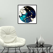 Charger l&#39;image dans la galerie, Lotus étang de poissons - diamant rond complet - 40x40cm
