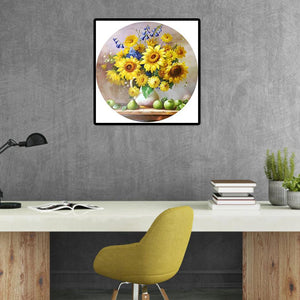 Ensembles colorés de tournesol - diamant rond complet - 40x40cm