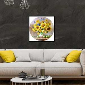 Ensembles colorés de tournesol - diamant rond complet - 40x40cm