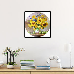 Ensembles colorés de tournesol - diamant rond complet - 40x40cm