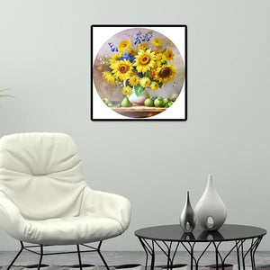 Ensembles colorés de tournesol - diamant rond complet - 40x40cm