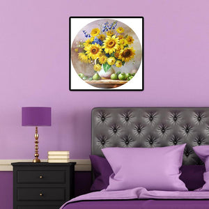 Ensembles colorés de tournesol - diamant rond complet - 40x40cm