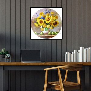 Ensembles colorés de tournesol - diamant rond complet - 40x40cm