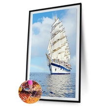 Charger l&#39;image dans la galerie, Navire - diamant rond complet - 45x85cm
