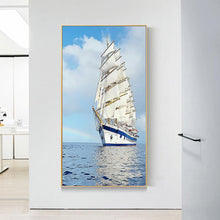 Charger l&#39;image dans la galerie, Navire - diamant rond complet - 45x85cm
