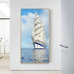 Navire - diamant rond complet - 45x85cm
