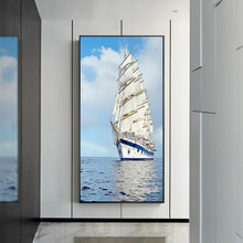 Charger l&#39;image dans la galerie, Navire - diamant rond complet - 45x85cm
