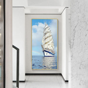Navire - diamant rond complet - 45x85cm