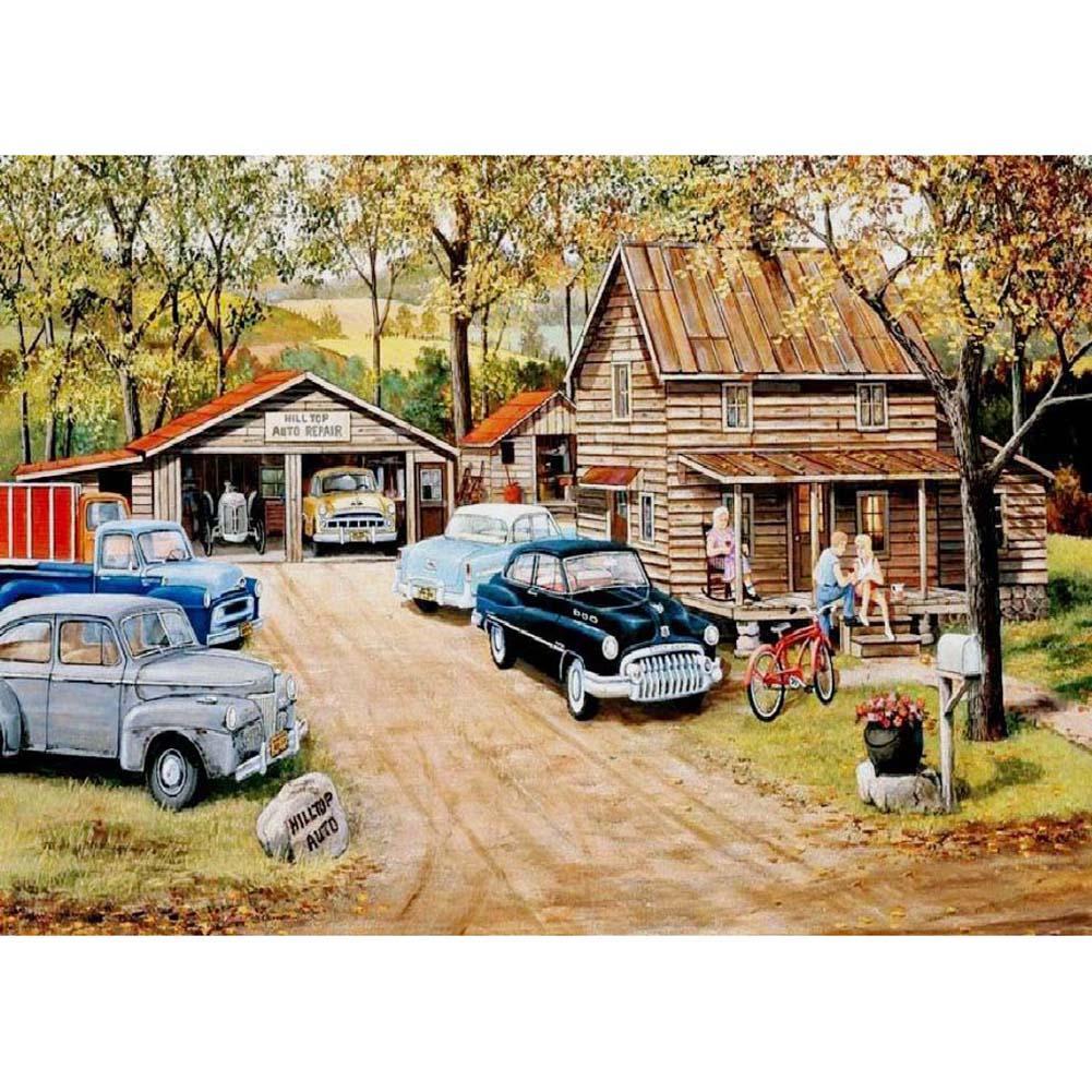 Voiture - diamant rond complet - 40x30cm