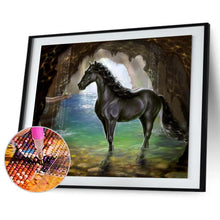 Charger l&#39;image dans la galerie, Cheval - diamant rond complet - 40x30cm
