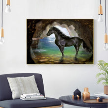 Charger l&#39;image dans la galerie, Cheval - diamant rond complet - 40x30cm

