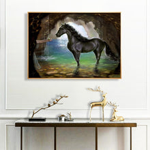 Charger l&#39;image dans la galerie, Cheval - diamant rond complet - 40x30cm

