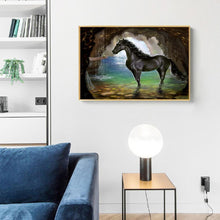 Charger l&#39;image dans la galerie, Cheval - diamant rond complet - 40x30cm
