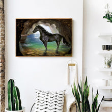 Charger l&#39;image dans la galerie, Cheval - diamant rond complet - 40x30cm

