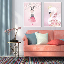 Charger l&#39;image dans la galerie, Cerfs et oies - diamant rond complet - 60x40cm

