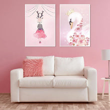 Charger l&#39;image dans la galerie, Cerfs et oies - diamant rond complet - 60x40cm
