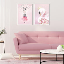 Charger l&#39;image dans la galerie, Cerfs et oies - diamant rond complet - 60x40cm
