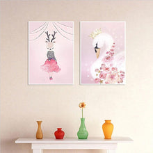 Charger l&#39;image dans la galerie, Cerfs et oies - diamant rond complet - 60x40cm
